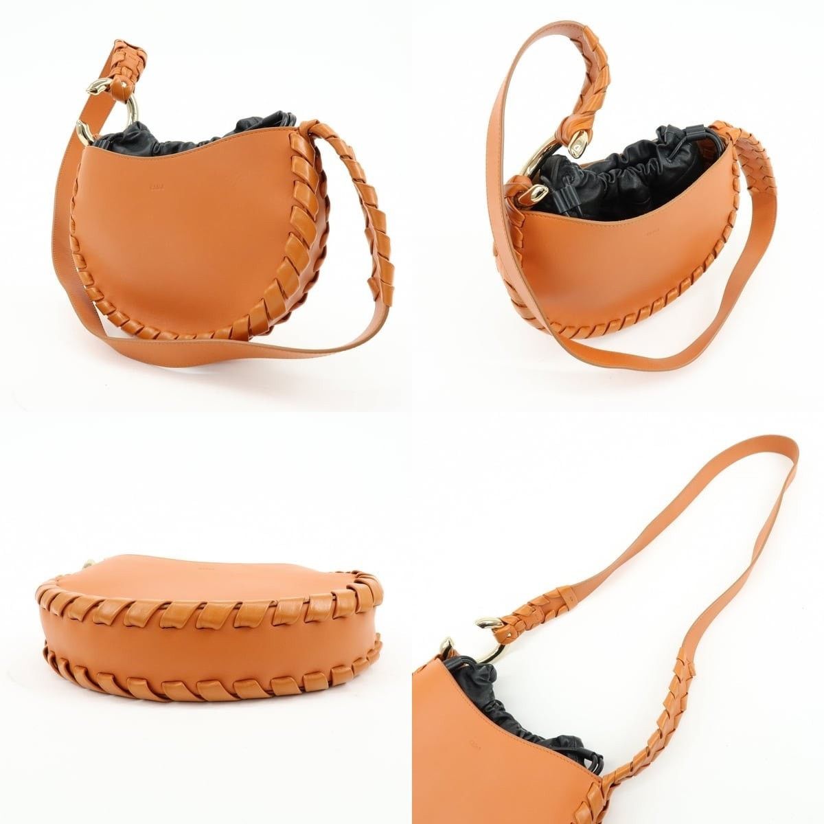 Chloe Chloe Mate Leather Shoulder Bag Orange Size ONE SIZE - 3 Thumbnail