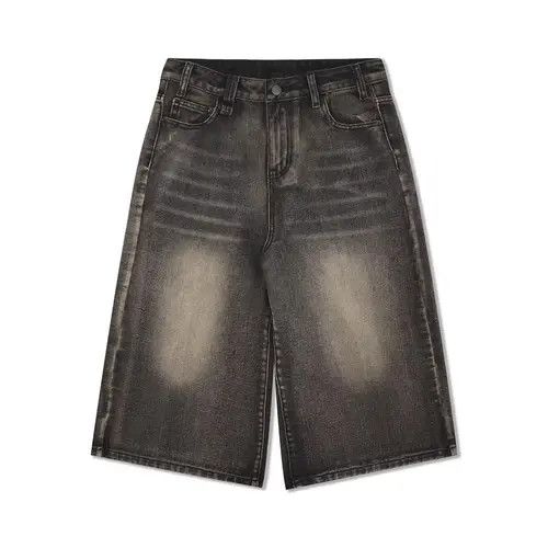 Japanese Brand × Jean Washed distressed loose casual straight denim shorts Size US 32 / EU 48 - 1 Thumbnail