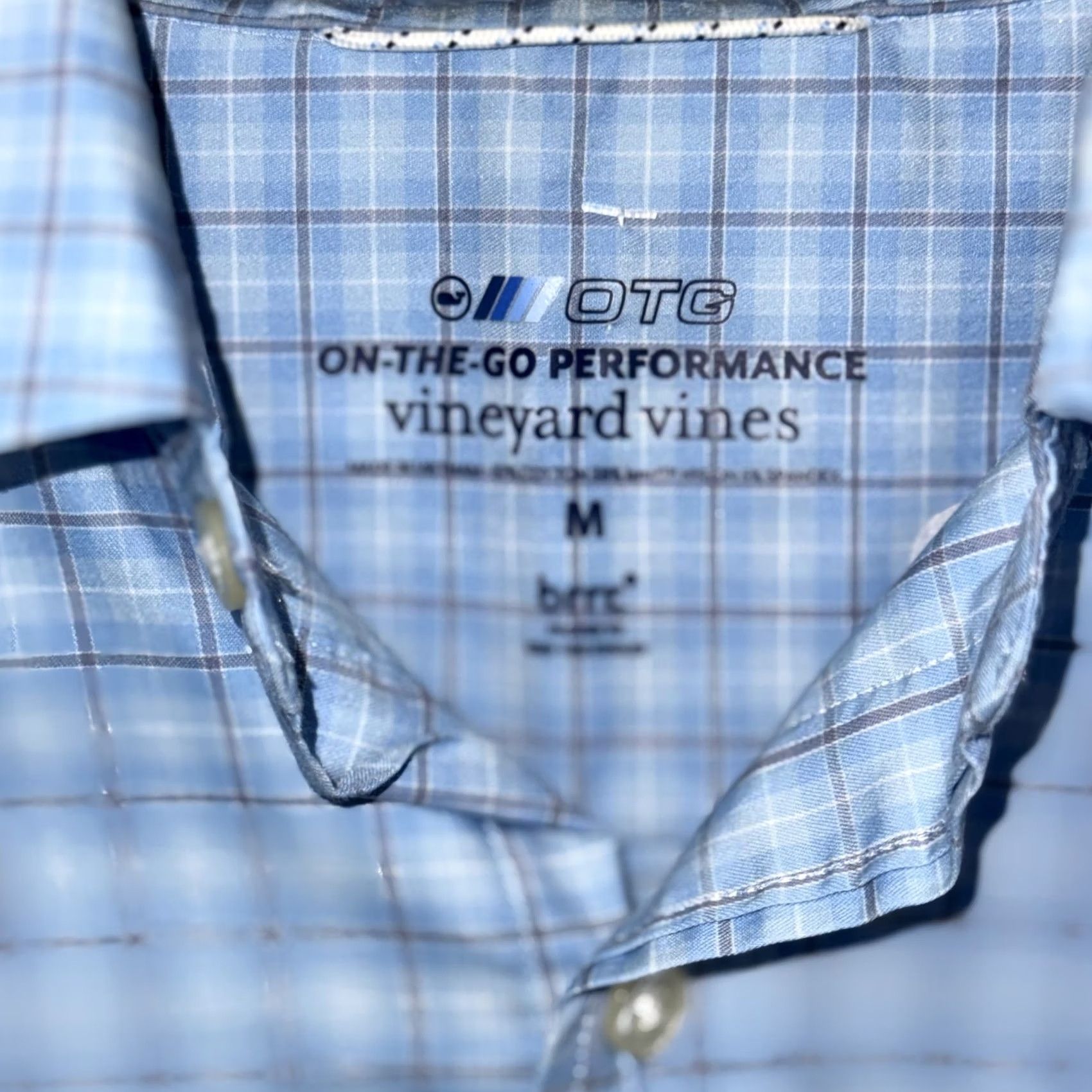 Vineyard Vines Vineyard Vines Shirt Mens Medium Blue Plaid On-The-Go Performance Long Sleeve Size US M / EU 48-50 / 2 - 5 Thumbnail