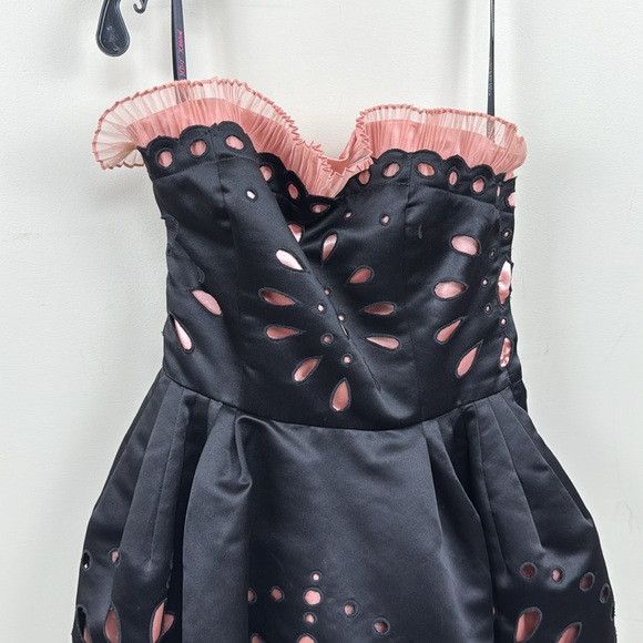 Betsey Johnson VINTAGE BETSEY JOHNSON 2 black and pink strapless dress Size XS / US 0-2 / IT 36-38 - 4 Thumbnail