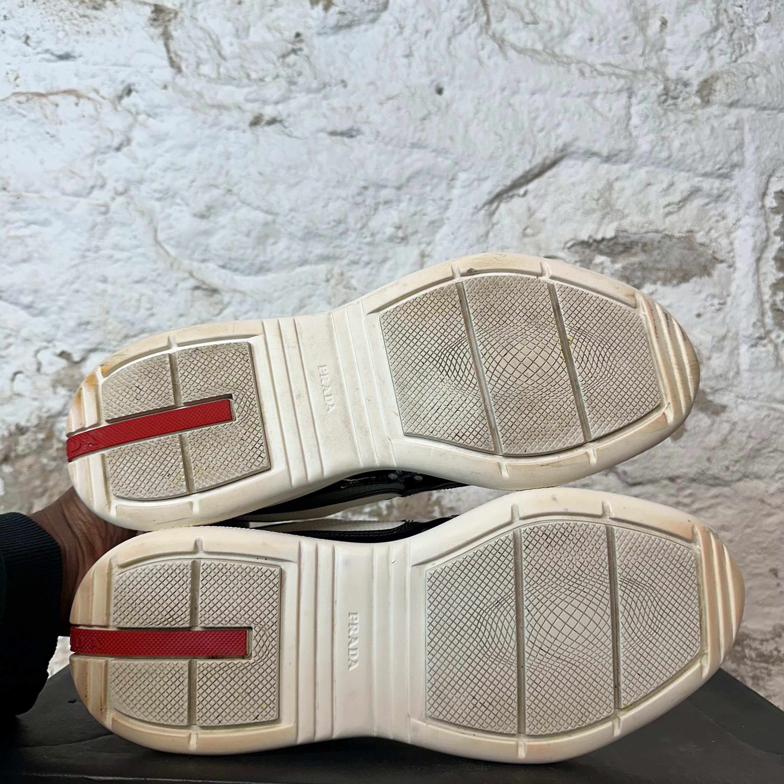 Prada Prada Americas Black Patent Cream White Sneaker Size 8 Size US 8 / EU 41 - 6 Thumbnail