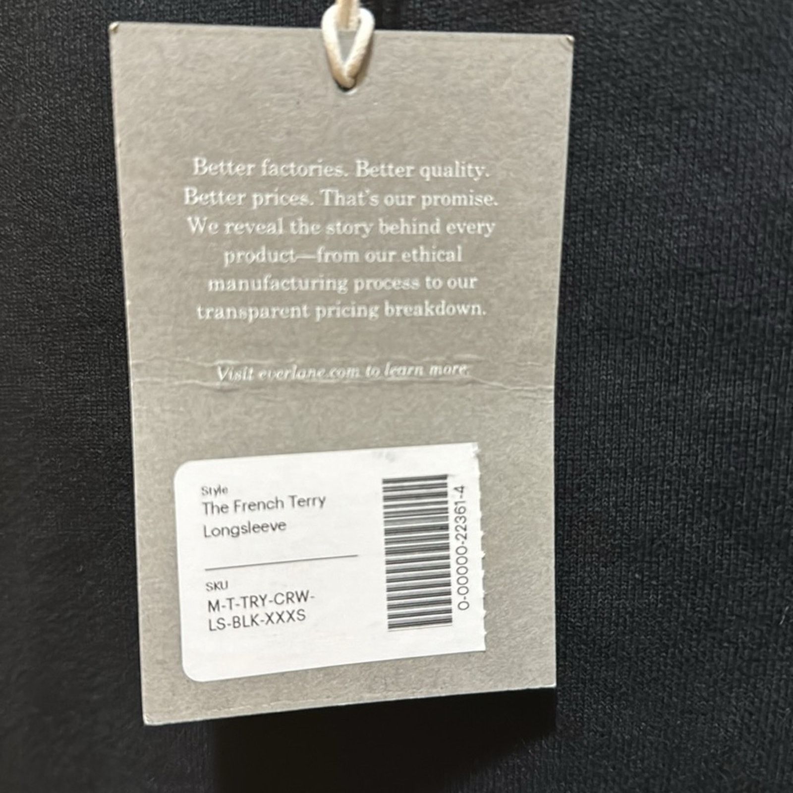 Everlane Everlane The Unisex French Terry Crew - Washed Black Sz XXXS Size XXS / US 00 / IT 34 - 4 Thumbnail