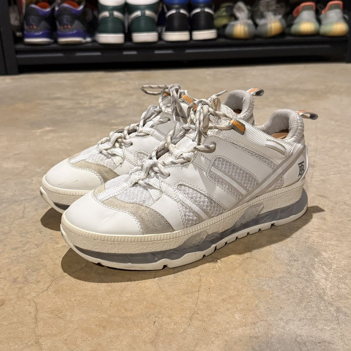 Burberry Burberry Union Mesh Leather Sneakers White US 12 Size US 12 / EU 45 - 2 Thumbnail