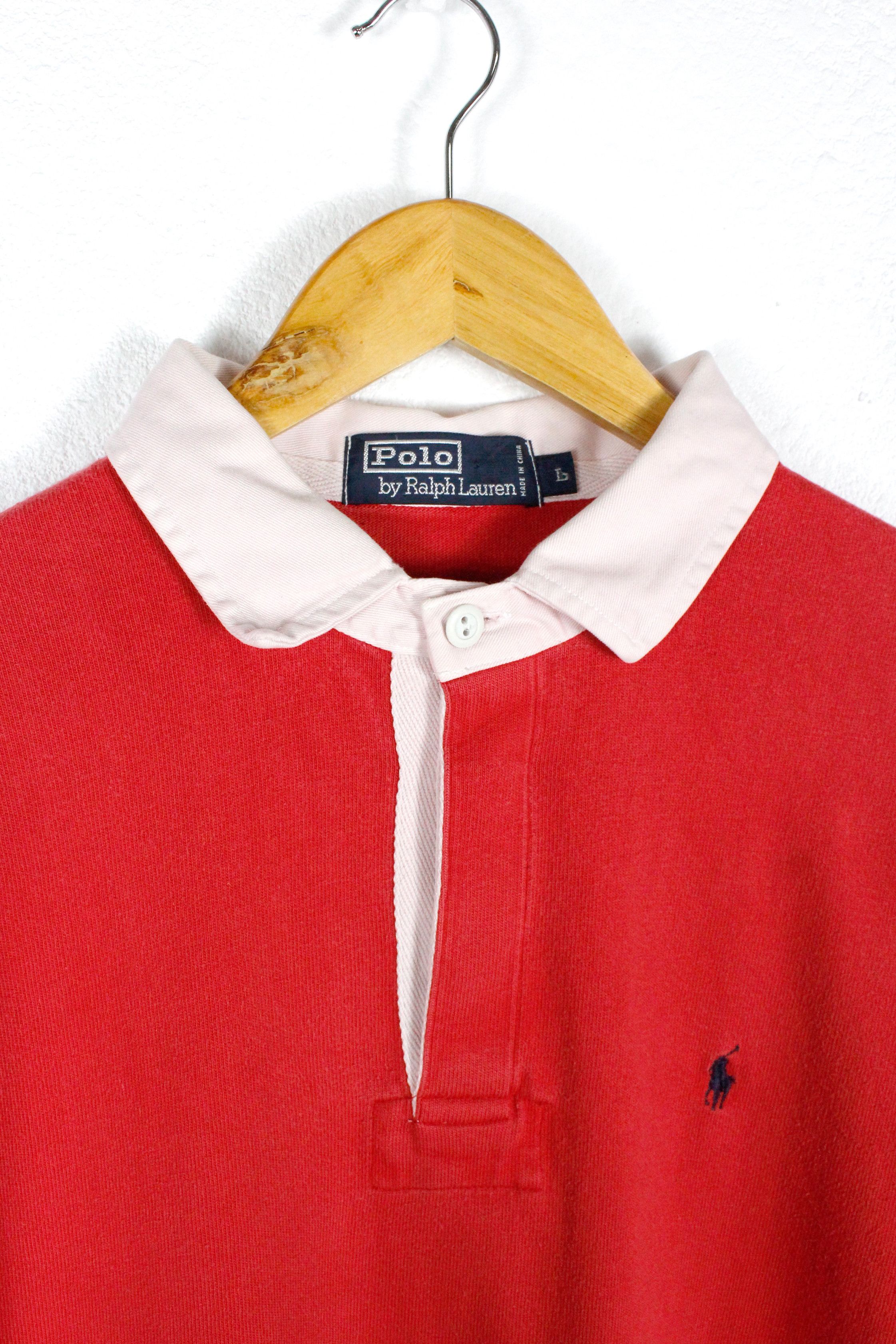 Rugby Ralph Lauren × Vintage Vintage Polo Ralph Lauren Pony Logo Red Rugby Polo Shirt 90s Size US L / EU 52-54 / 3 - 2 Thumbnail