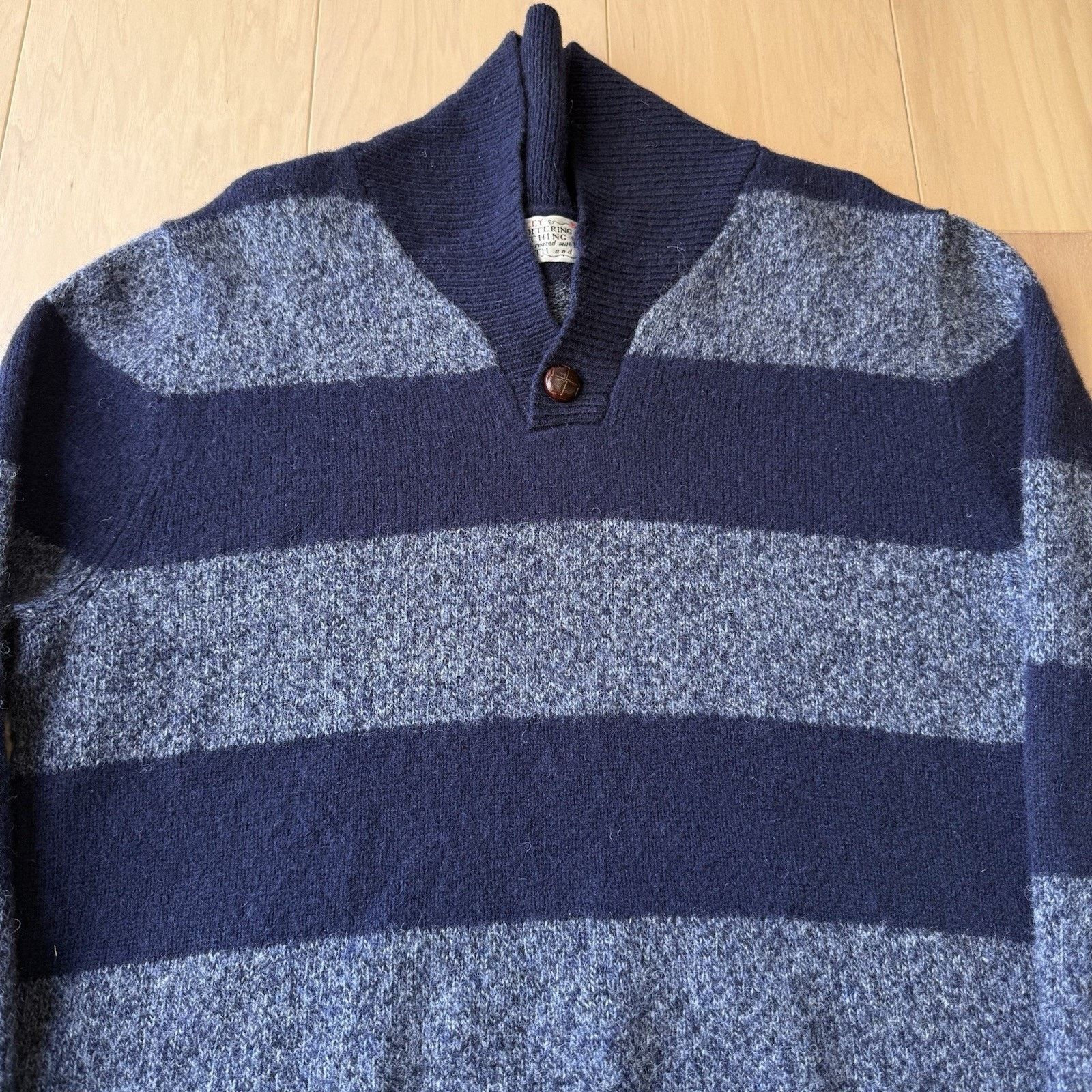 Shipley & Halmos Shipley & Halmos Sweater XL Blue Striped Wool Pullover Shawl Size US XL / EU 56 / 4 - 3 Thumbnail