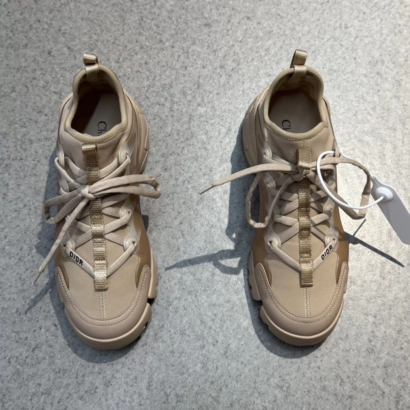 Dior DIOR D-Connect Lambskin Nude Sneakers 36.5 Worn Once Size US 6 / IT 36 - 5 Thumbnail