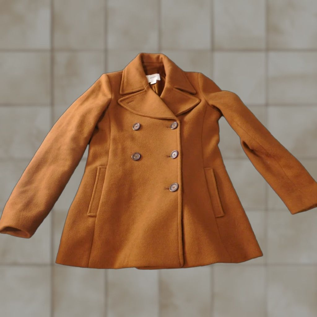 Old Navy Old Navy Jacket Coat Trench Womens XS Brown Acrylic Wool Button Full Zip Lightweight Casual Size XS / US 0-2 / IT 36-38 - 1 Thumbnail