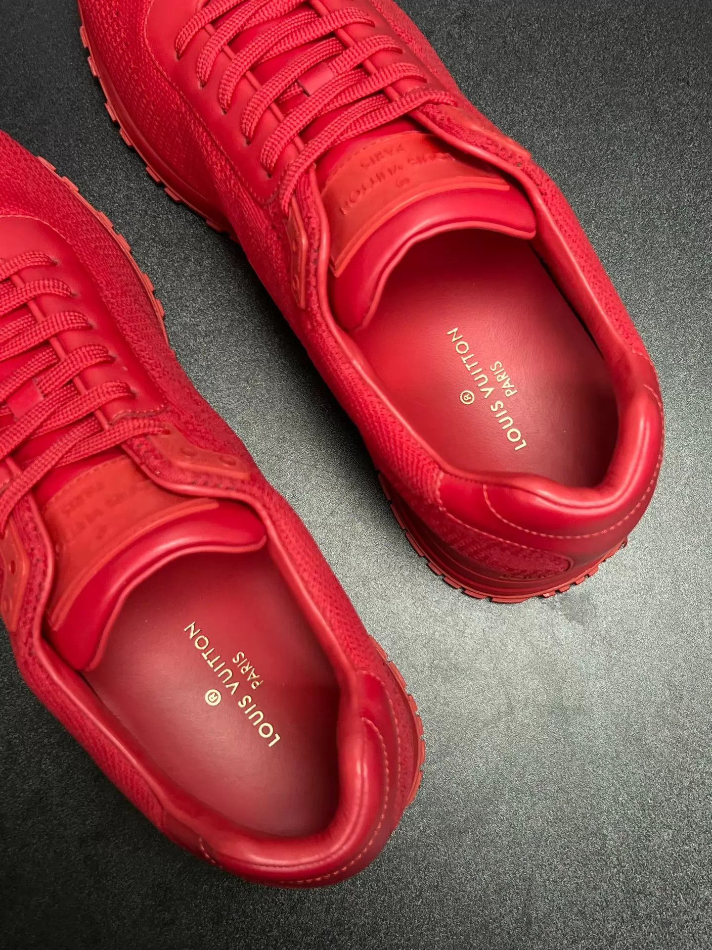 Louis Vuitton LV Red Monogram Mesh LowTop Sneakers 39.5 Like New Size US 6.5 / EU 39-40 - 4 Thumbnail