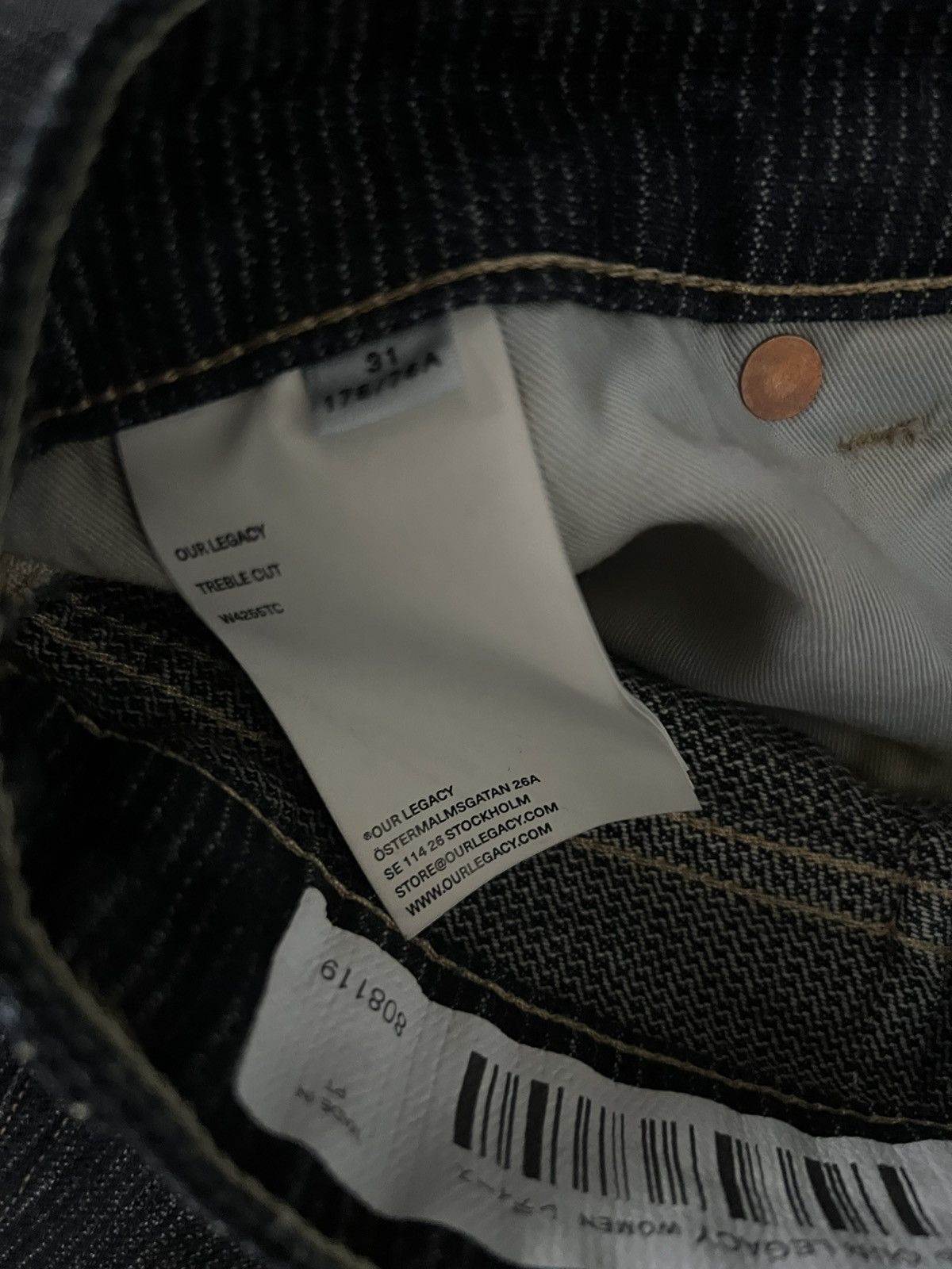 Our Legacy Treble cut velvet navy blue Size US 31 - 4 Thumbnail