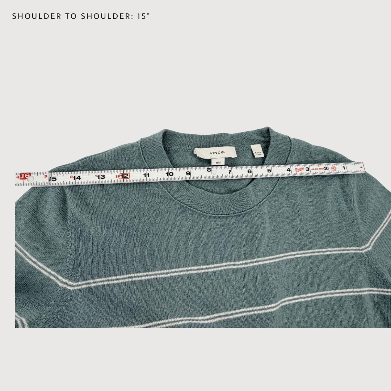 Vince Vince Wool Cashmere Striped Sweater Sage Green Size M Size M / US 6-8 / IT 42-44 - 7 Thumbnail