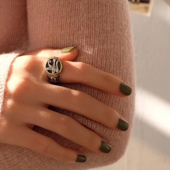 Jewelry × Vintage Vintage Egyptian Mysterious Rune Ring Eye of Horus Ring Size ONE SIZE - 3 Thumbnail