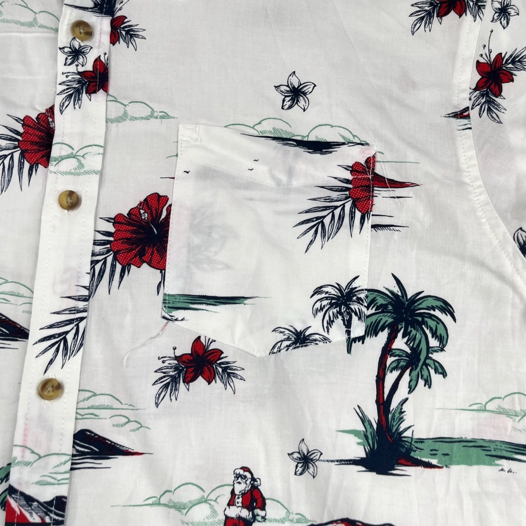 O'Neill Jack O'Neill Shirt Mens XL Short Sleeve Santa Christmas Tropical Button Up Multicolor Size US XL / EU 56 / 4 - 2 Thumbnail