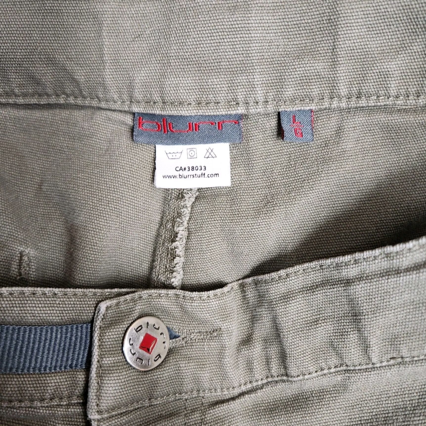 Olive Blurr Womens L Olive Green Camping Utility Workwear Canvas Straight Leg Pants Size 36" / US 14 / IT 50 - 8 Thumbnail