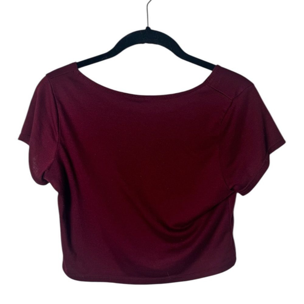 Other Dynamite Burgundy Short Sleeve Crop Top - Size S Size S / US 4 / IT 40 - 3 Thumbnail