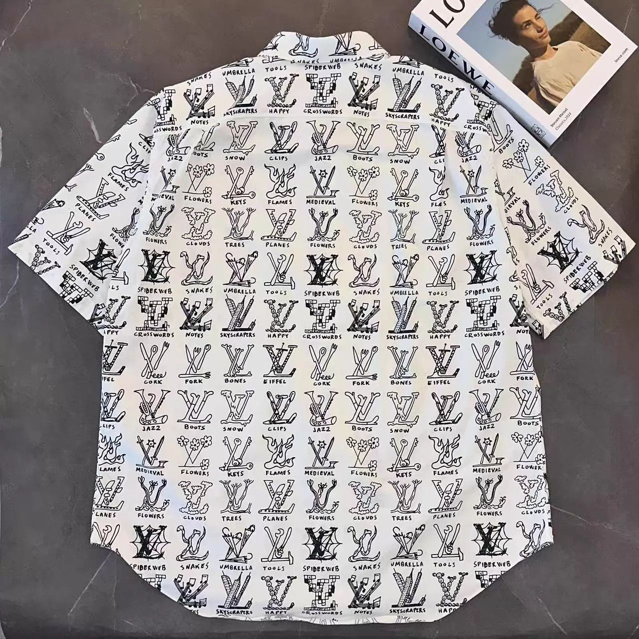 Louis Vuitton LV All-over Letter Logo Short-Sleeve Shirt 95 New 4L Size US XXL / EU 58 / 5 - 2 Thumbnail