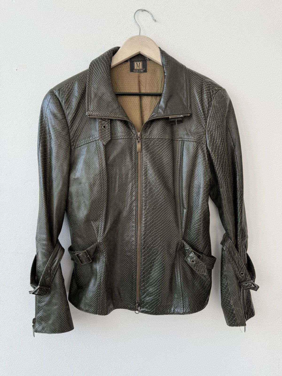 Other Vintage Madeleine Lamb Nappa Leather Jacket Green Size L Size L / US 10 / IT 46 - 4 Thumbnail
