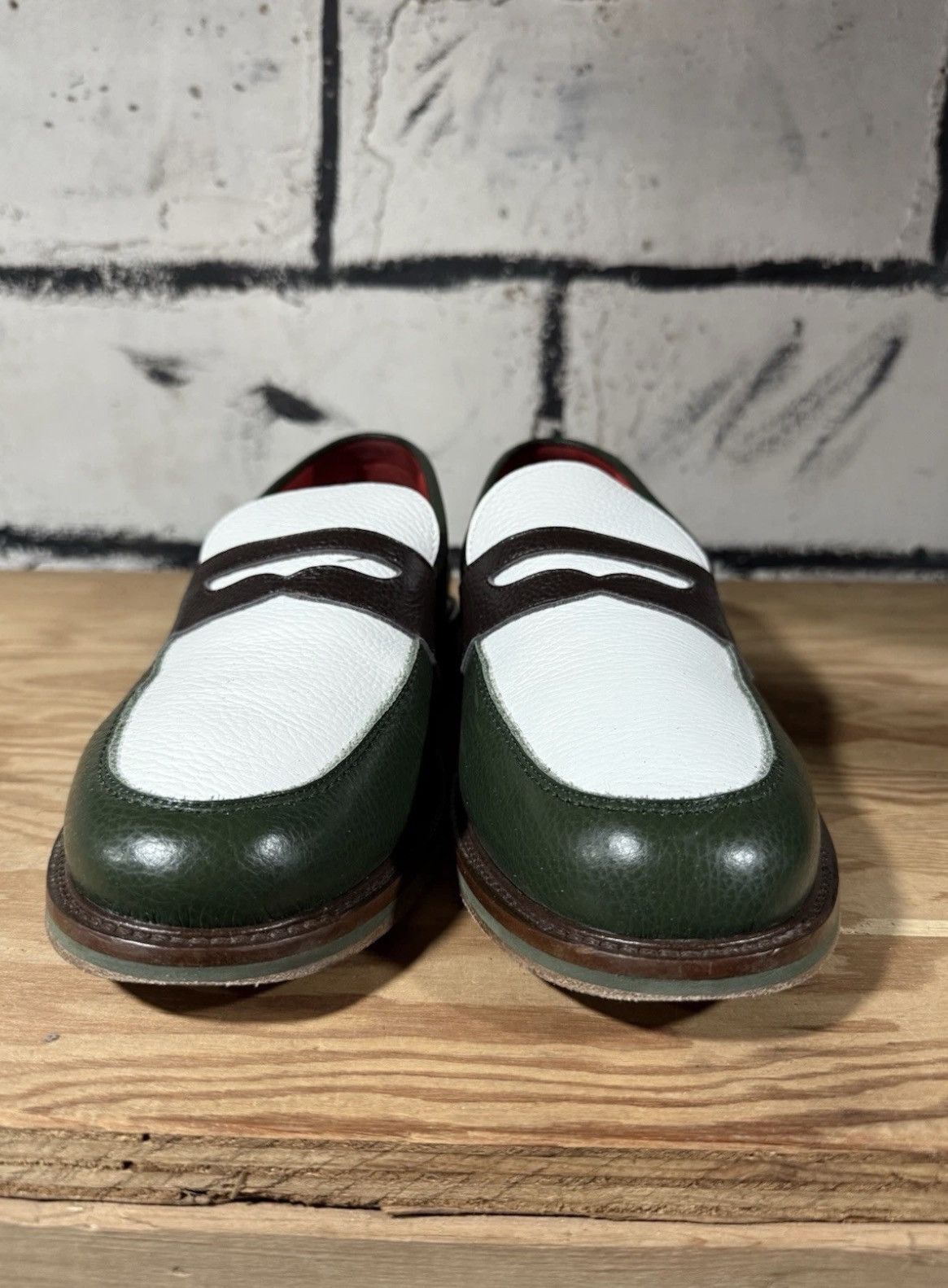 Aime Leon Dore Aime Leon Dore PENNY LOAFER WHITE/BOTANICAL GREEN MENS 12 Size US 12 / EU 45 - 3 Thumbnail