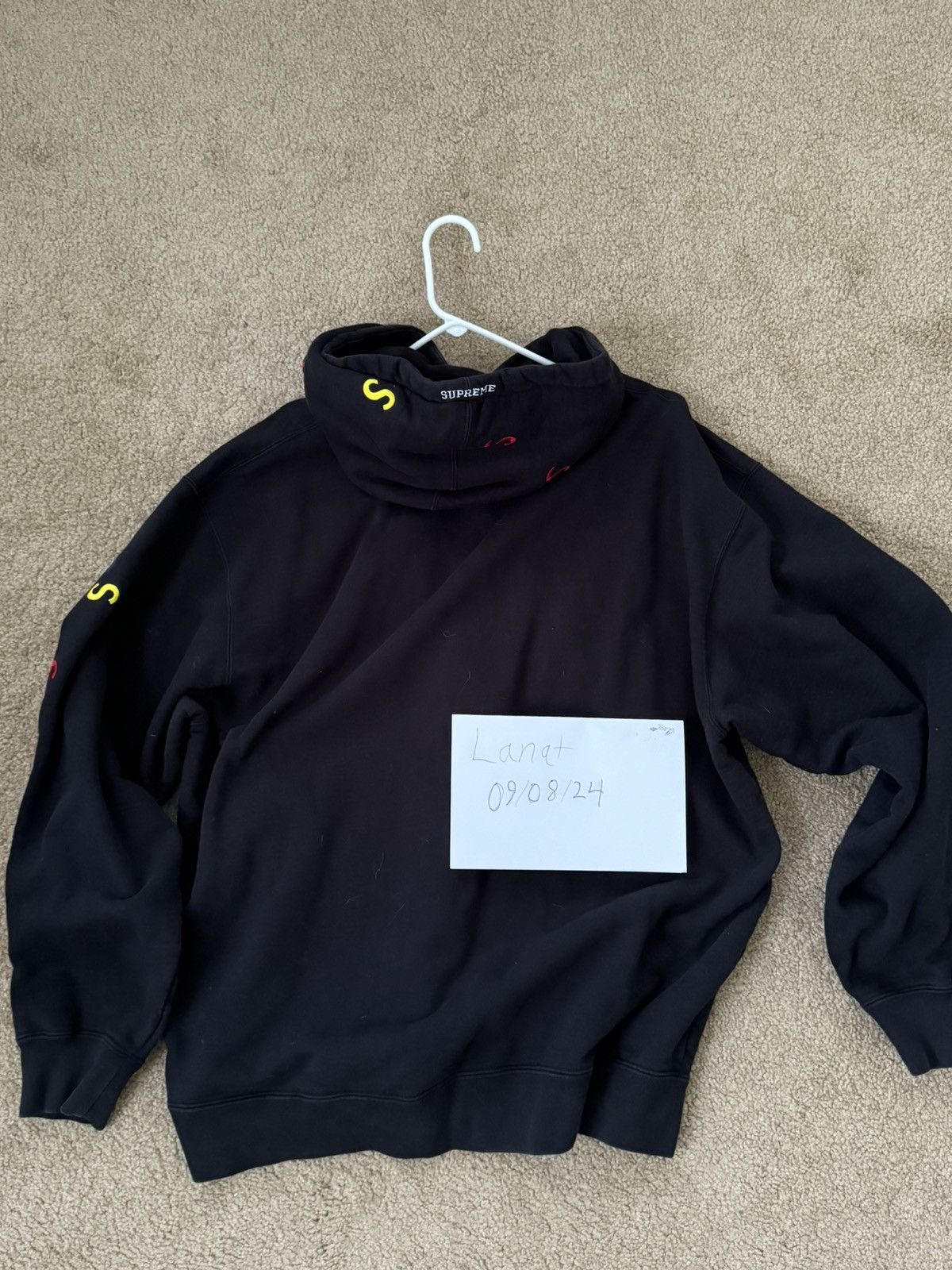 Supreme SUPREME EMBROIDERED S HOODED SWEATSHIRT BLACK Size US XL / EU 56 / 4 - 2 Thumbnail