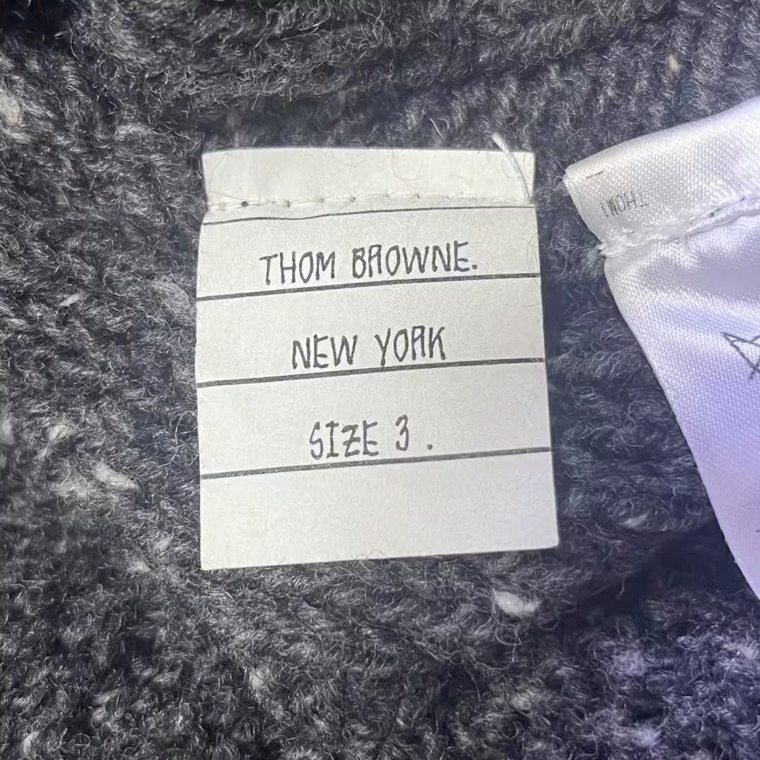 Thom Browne thom browne gray striped wool cardigan Size US M / EU 48-50 / 2 - 4 Thumbnail