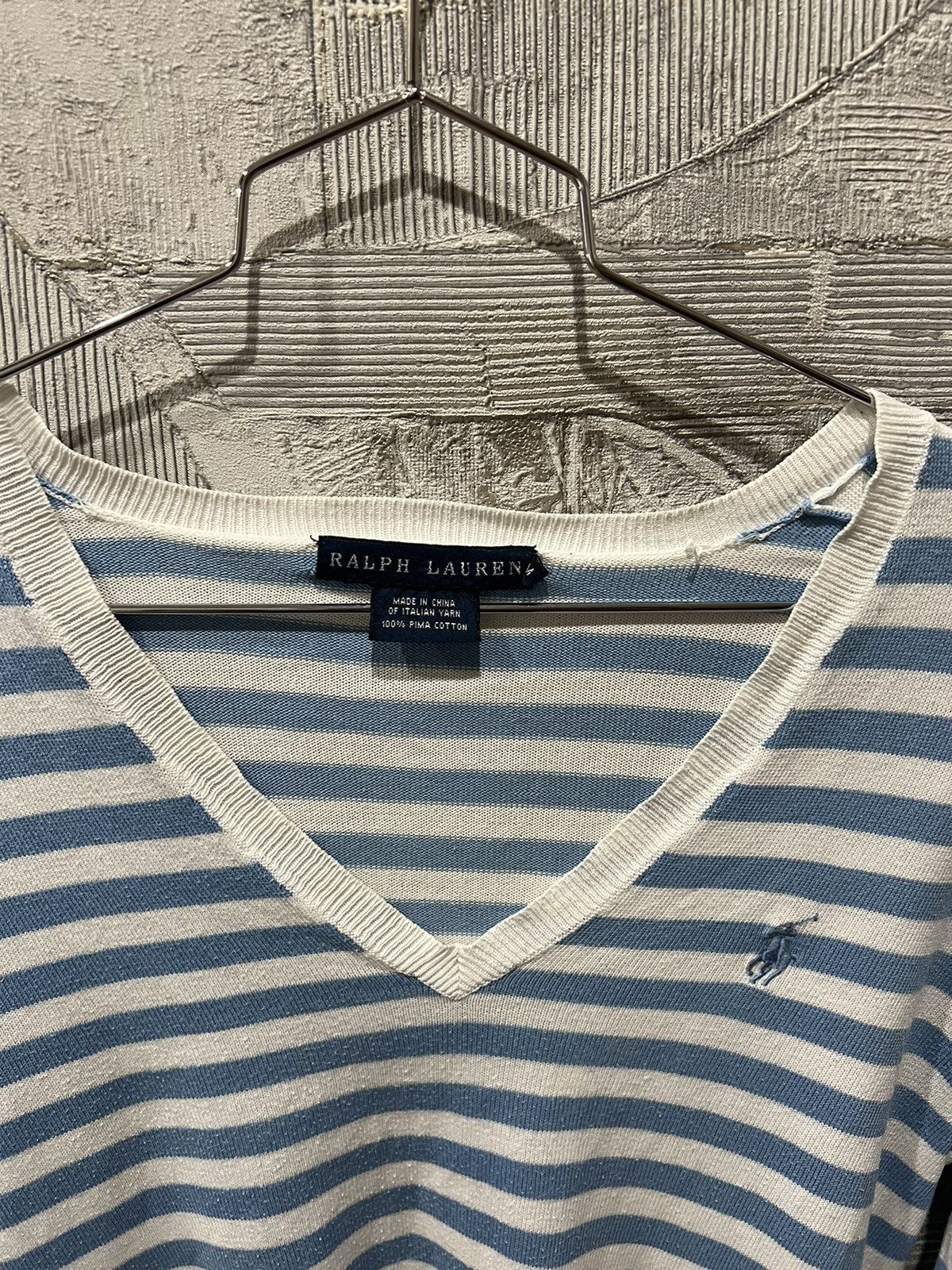 Polo Ralph Lauren × Ralph Lauren × Vintage Polo Ralph Lauren V Neck Top Sweater striped y2k vintage Size S / US 4 / IT 40 - 2 Thumbnail