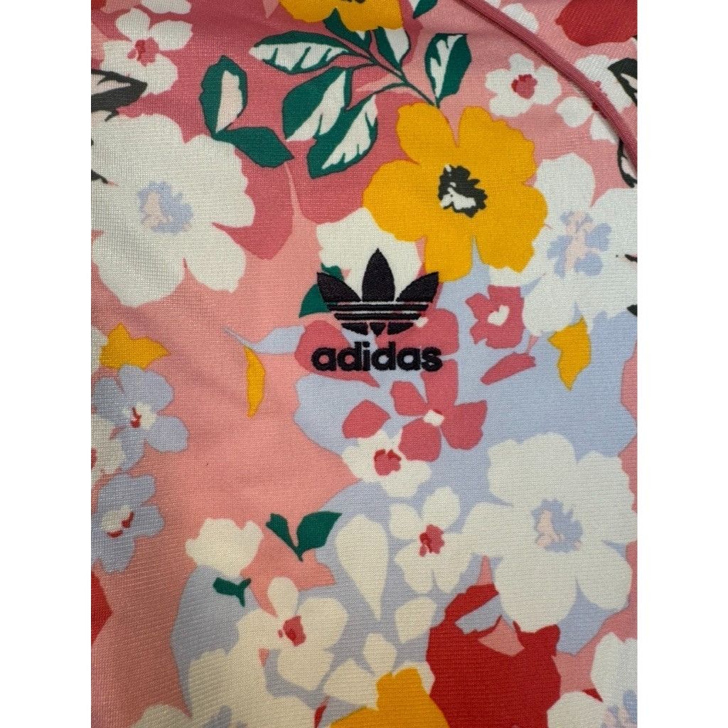 Adidas Adidas Girls Pink Floral Zip Track Jacket M (11-12) USED Size M / US 6-8 / IT 42-44 - 2 Thumbnail