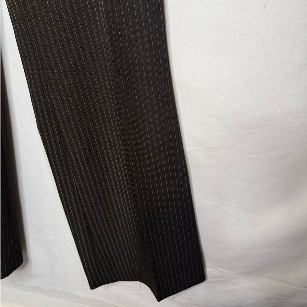 Elie Tahari NWOT Tahari brown pinstripe pants blazer wide leg suit set 4 Size 27" / US 4 / IT 40 - 5 Thumbnail