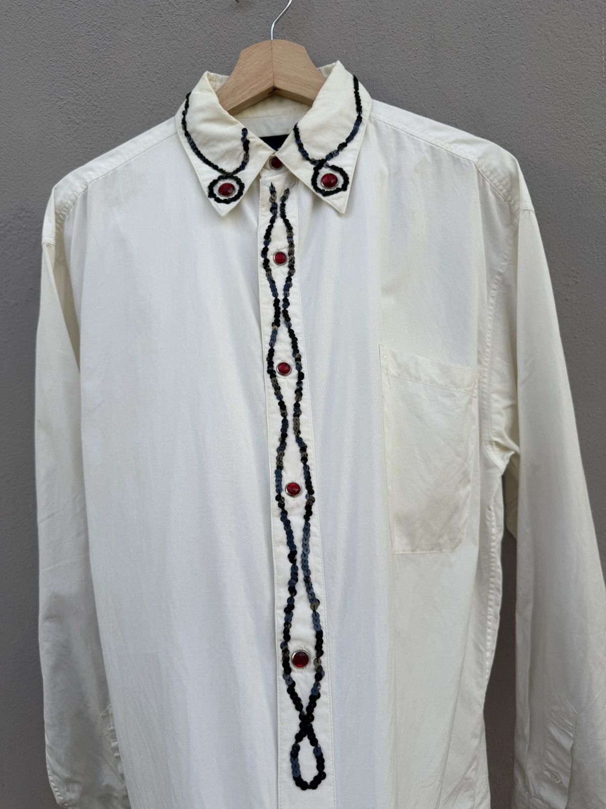 Designer × Japanese Brand 💥Vintage 80s-90s Arrston Volaju KOHSHIN SATOH Designer Shirt Size US XL / EU 56 / 4 - 3 Thumbnail