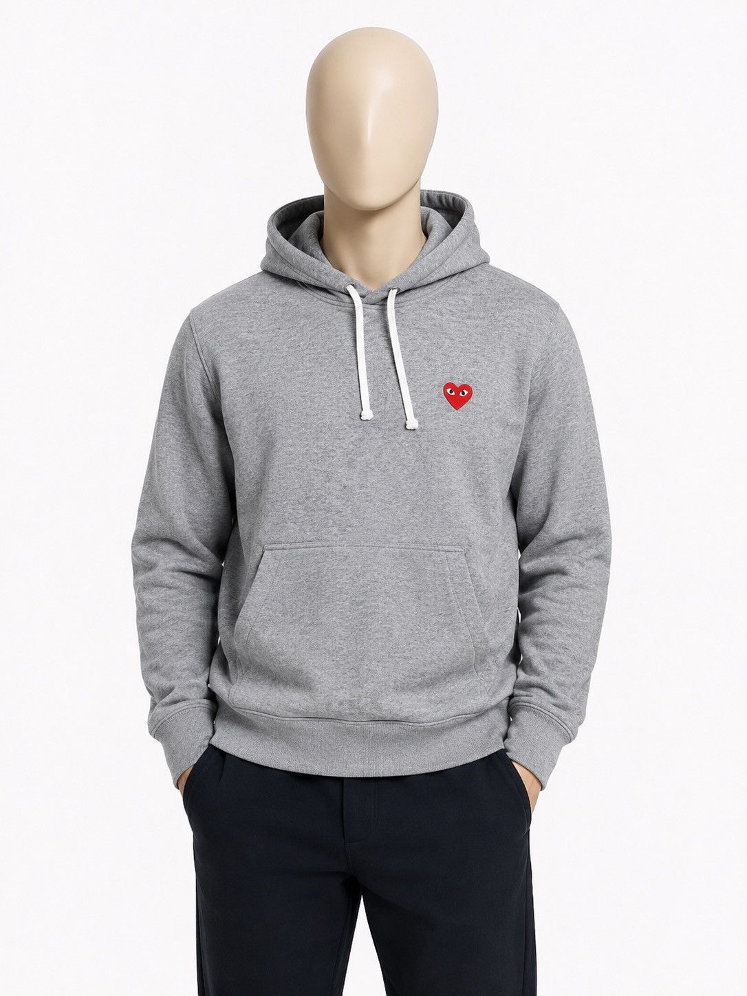Comme des Garcons PLAY Play Comme Des Garcons CDG Love Grey Hoodie Size XL Size US XL / EU 56 / 4 - 1 Thumbnail