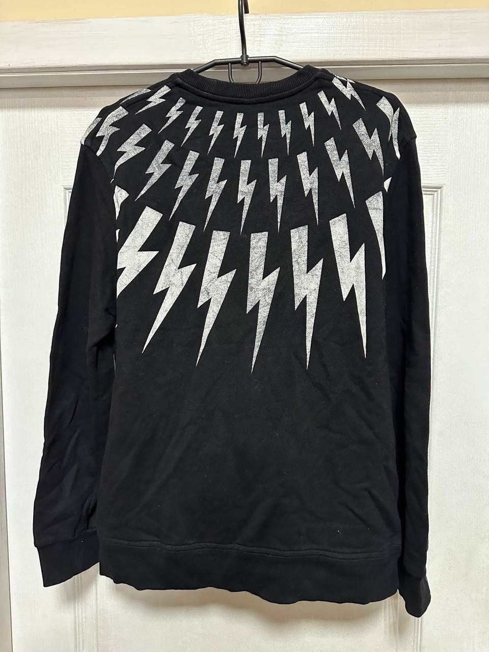 Neil Barrett Contrasting Printed FAIR-ISLE THUNDERBOLT Crew-Neck Sweatshi Size US M / EU 48-50 / 2 - 6 Thumbnail