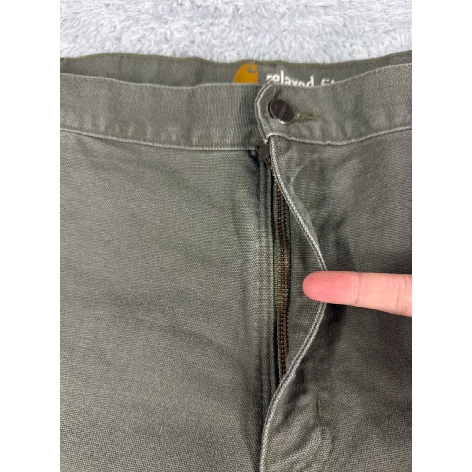 Carhartt Carhartt Pants Men 42 Green Washed Duck Relaxed-Fit Dungaree 100% Cotton Cargo Size US 42 / EU 58 - 5 Thumbnail