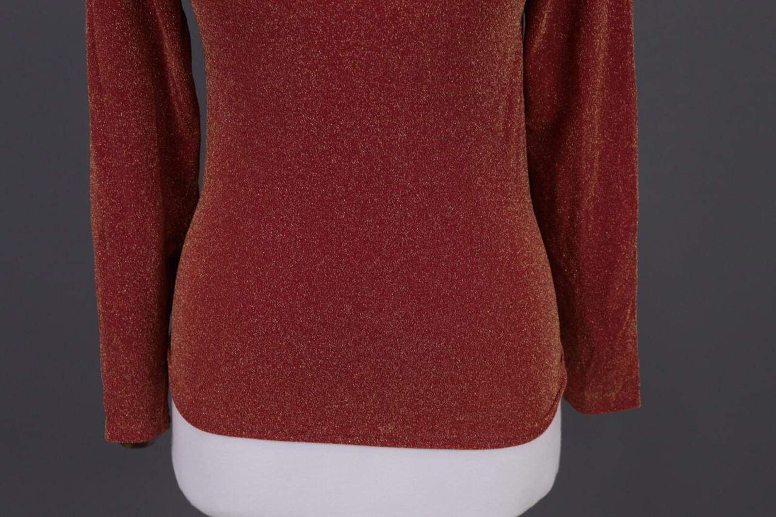Wolford Wolford Metallics Austria Burgundy Relaxed Top Shirt Size M Size M / US 6-8 / IT 42-44 - 2 Thumbnail