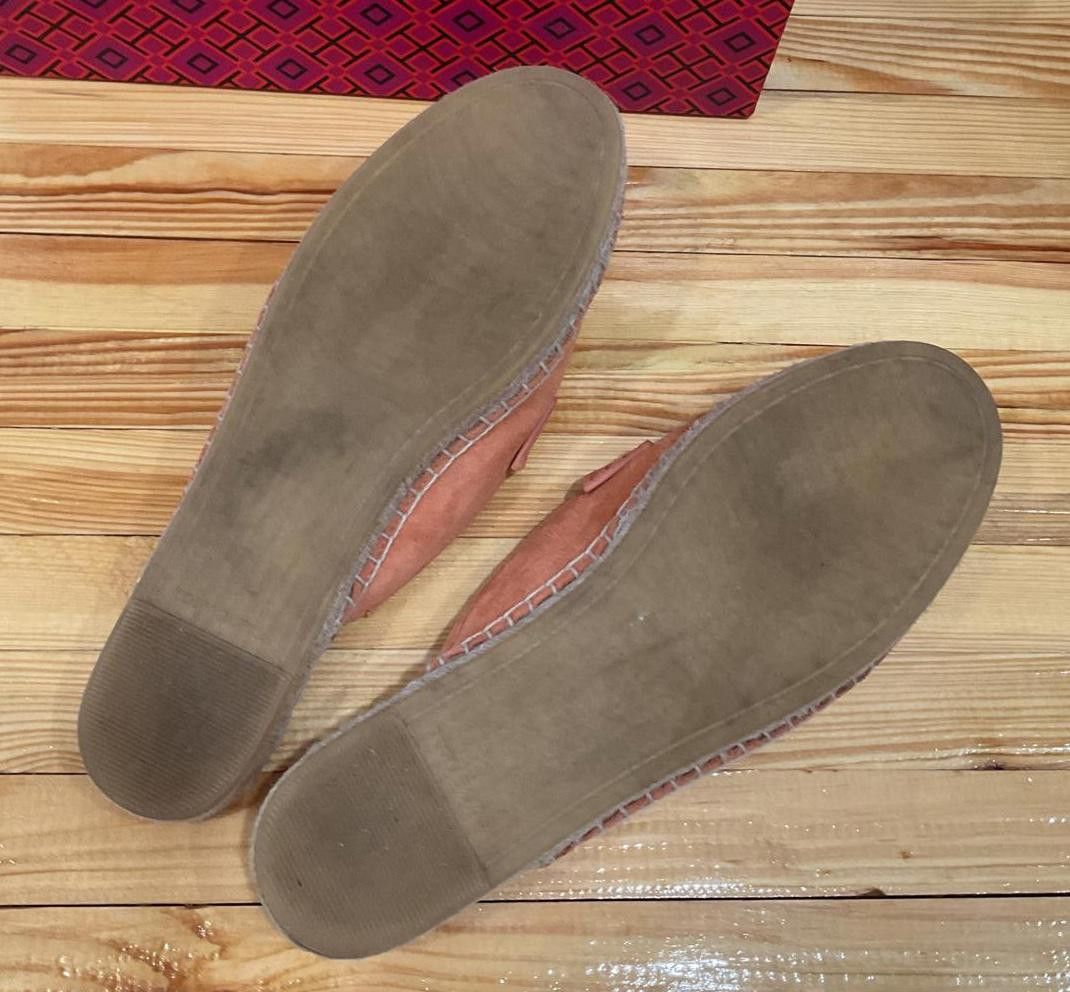 Designer Tory Burch Seaside Mule Espadrille / Natural Suede Orange Size US 9.5 / IT 39.5 - 6 Thumbnail