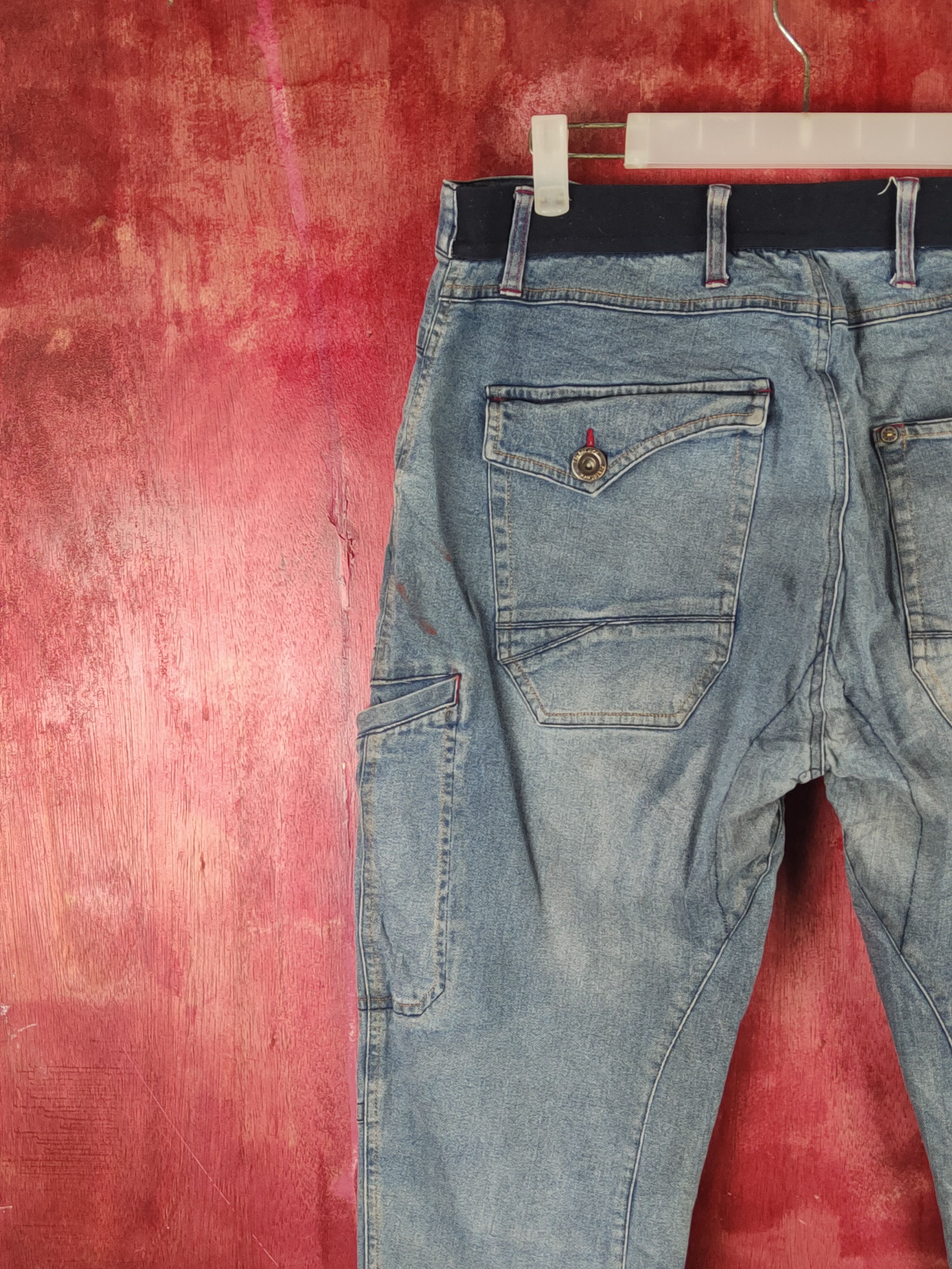 Japanese Brand FieldCore Dark Blue Faded Distressed Ripped Jeans #S2366 Size US 34 / EU 50 - 8 Thumbnail