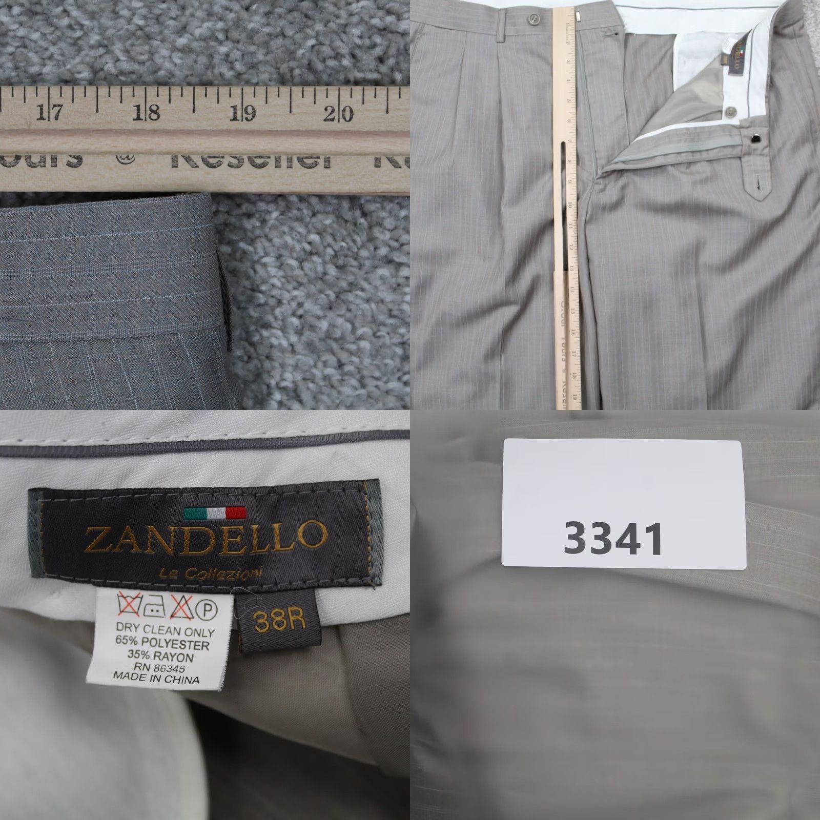 Vintage Zandello Dress Pants Mens 36 Regular Beige Pleated Rayon/Polyester Straight Leg Dress Pants Mens 36 Beige 90s Style Size US 36 / EU 52 - 8 Thumbnail
