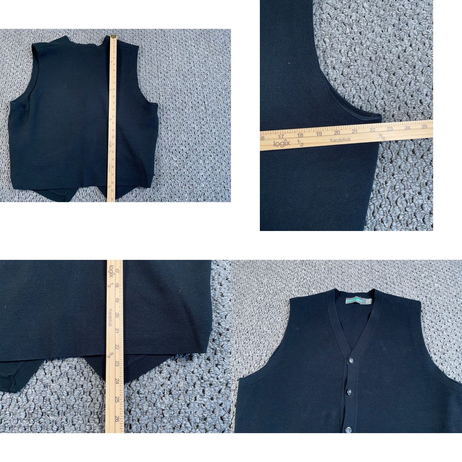 Vintage VINTAGE Eildon Hills Sweater Vest Men Large Black Button Up Preppy Lightweight Cotton Knit Vest 90s Mens Size US L / EU 52-54 / 3 - 8 Thumbnail