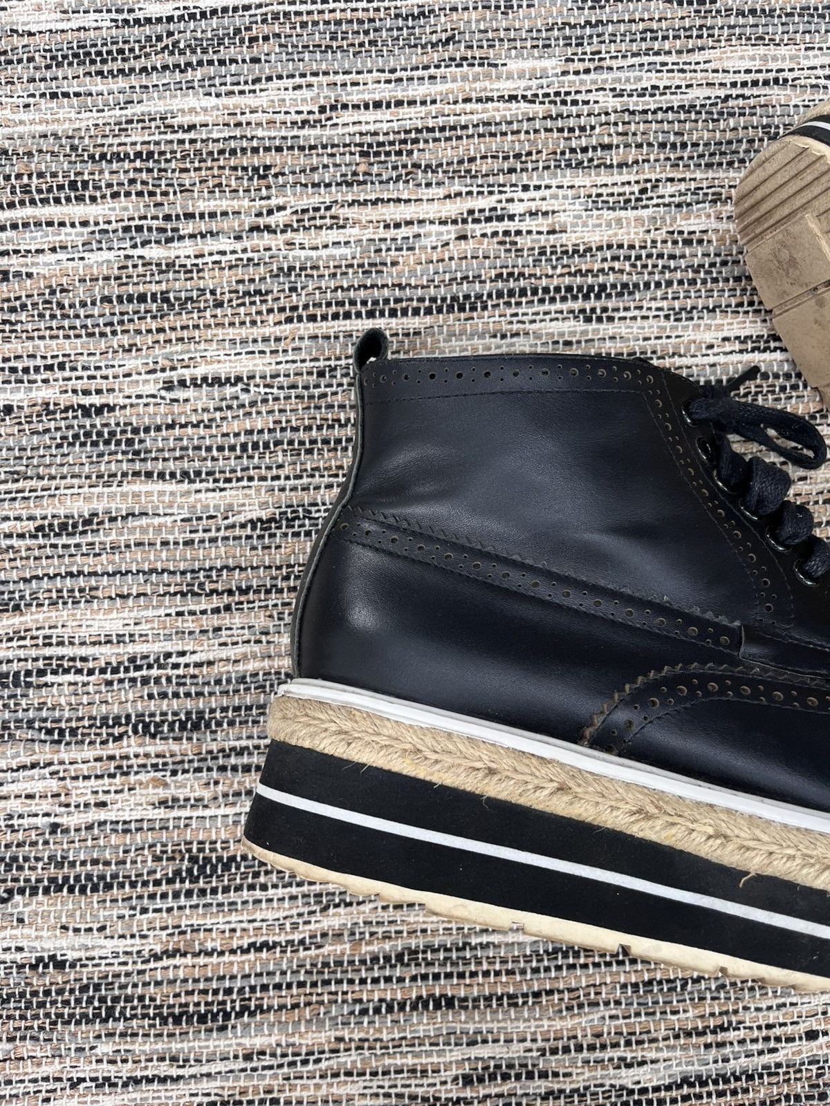 Prada Rare Prada Brogue Platform Sneakers Black Leather Luxury Y2K Size US 8 / IT 38 - 3 Thumbnail