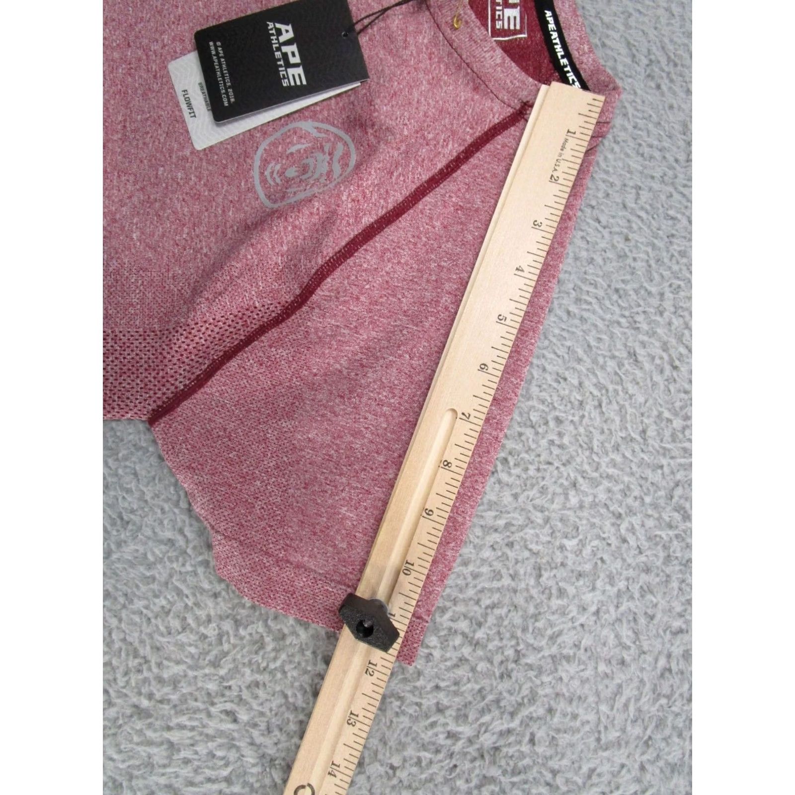 Vintage Ape Athletics Mens Red Workout Weight Stretch Flowfit Performance Shirt SZ S NEW Size US S / EU 44-46 / 1 - 4 Thumbnail