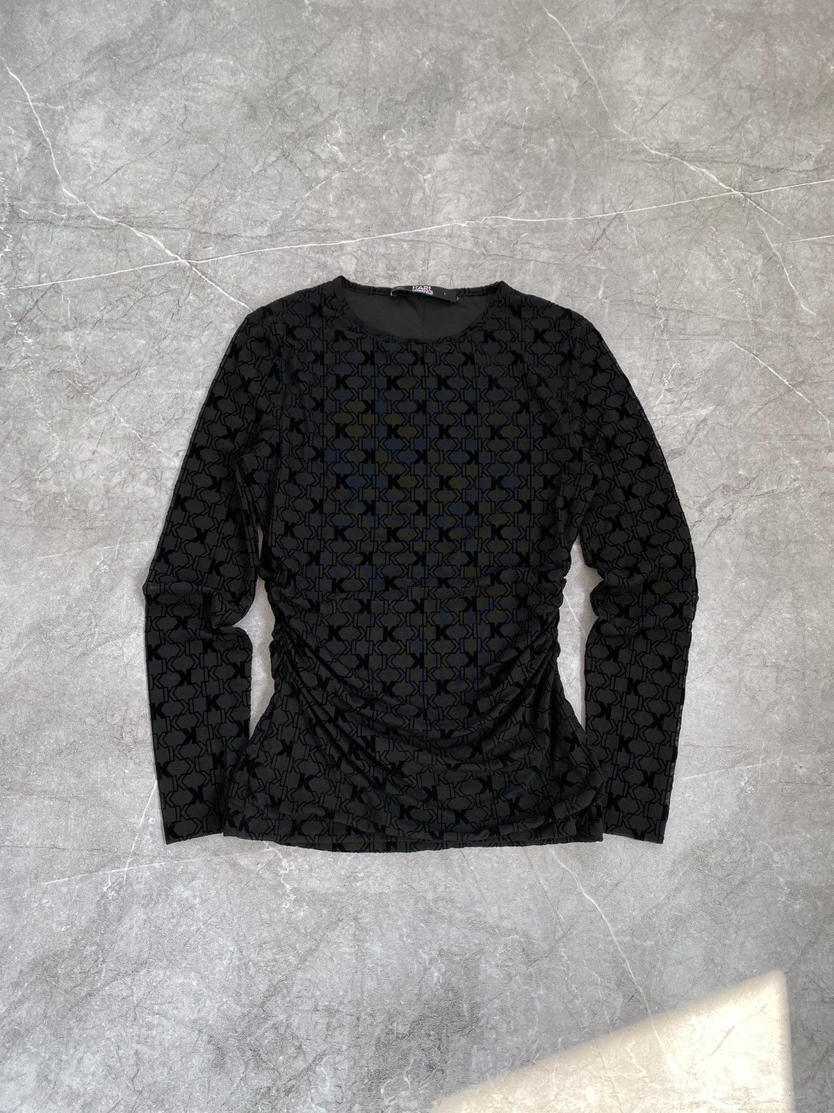 Karl Lagerfeld Karl Lagerfeld Paris Multi Logo Print Blouse Long Sleeves Size S / US 4 / IT 40 - 2 Thumbnail