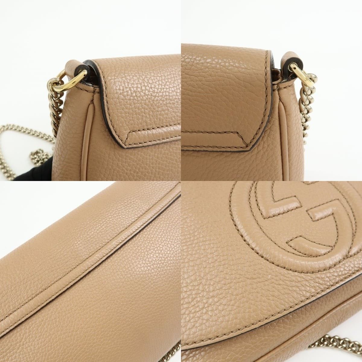 Gucci Gucci Soho Chain Shoulder Bag Calfskin Tan Size ONE SIZE - 6 Thumbnail