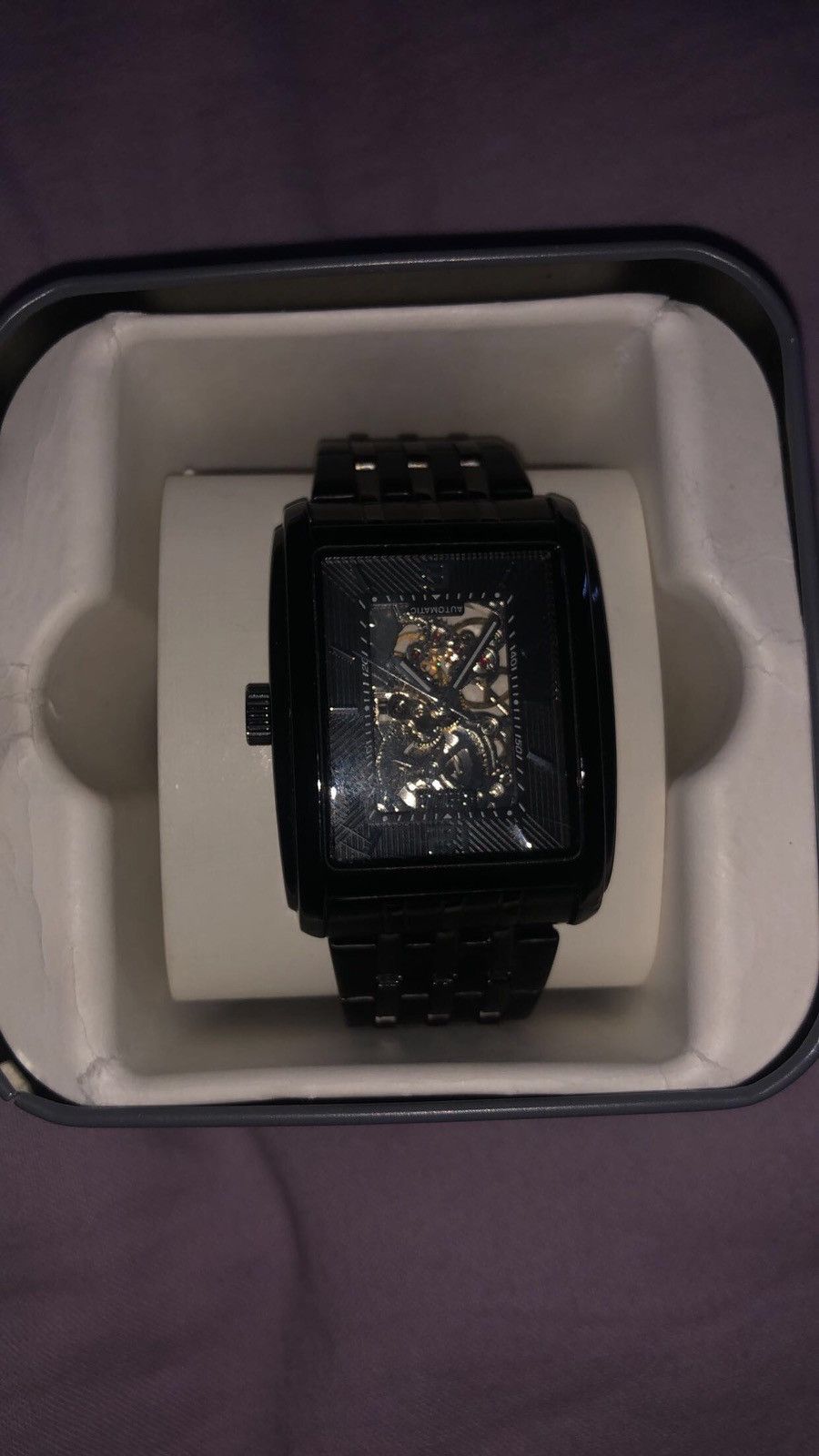 Relic skeleton face watch