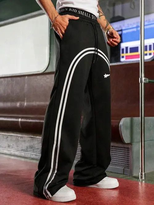 Japanese Brand × Vintage DRIP Street stripe Y2K Sweatpants Size US 32 / EU 48 - 2 Thumbnail