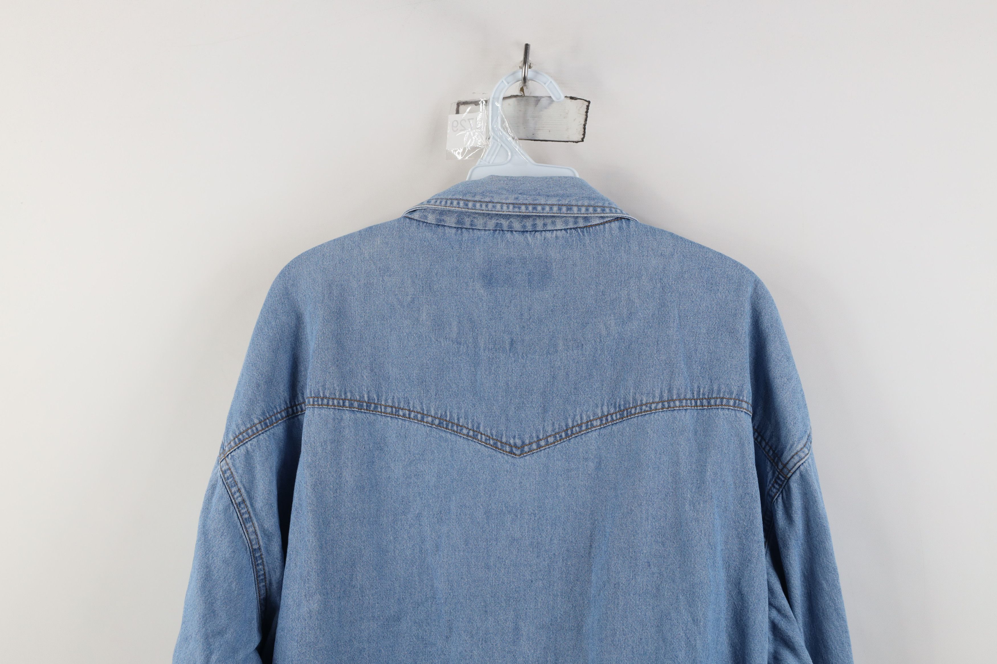 Vintage Vintage 90s Streetwear Cowboy Denim Snap Button Shirt Blue Size US XL / EU 56 / 4 - 12 Thumbnail