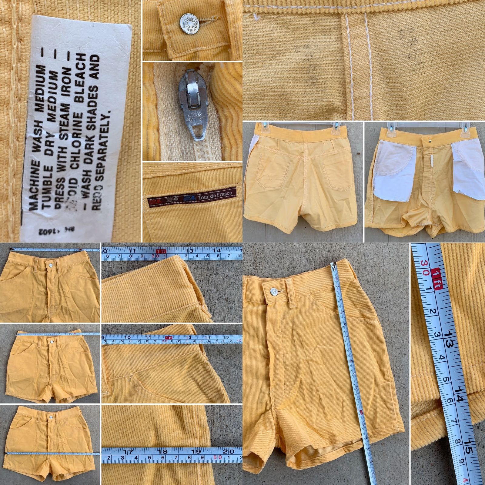 Vintage VINTAGE Tour De France Corduroy Shorts 28 Waist 70s Scovill Zipper Yellow Size 28" / US 6 / IT 42 - 8 Thumbnail