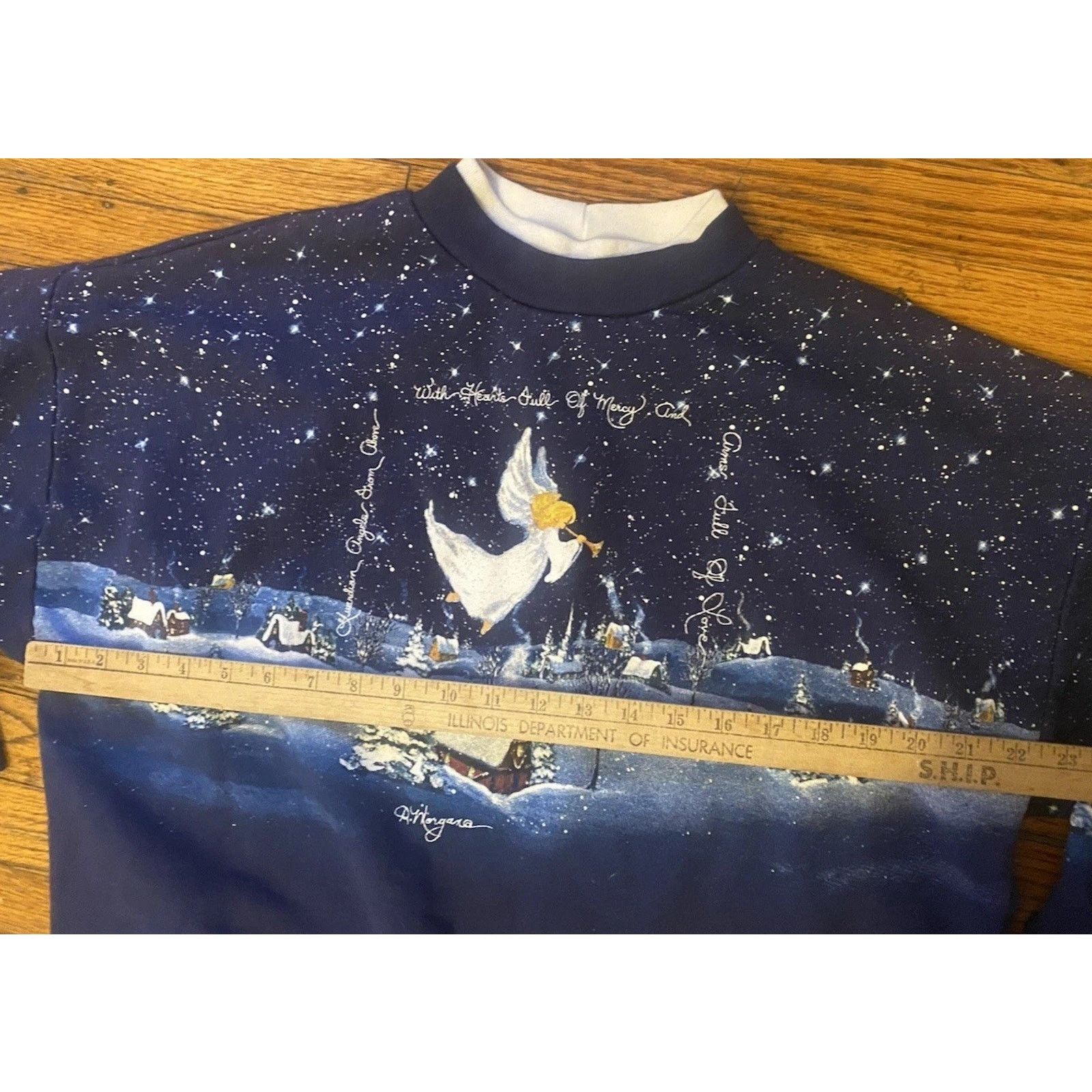 Vintage VTG Angel Snow Nature Sweatshirt L Classic AOP Blue Pullover Size US L / EU 52-54 / 3 - 5 Thumbnail