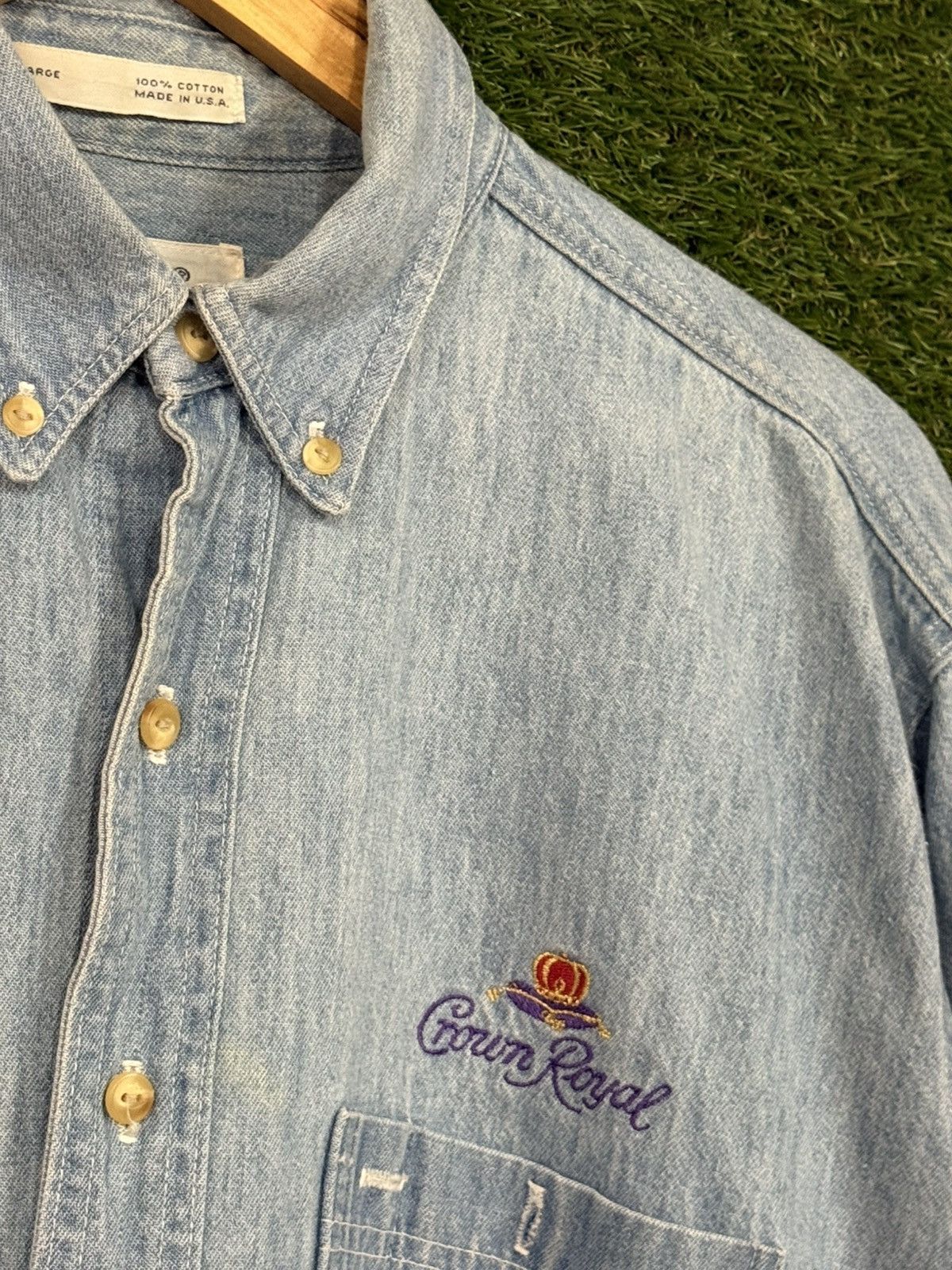 Vintage RARE Crown Royal Made in USA Denim Jean Whisky Shirt Liquor Size US L / EU 52-54 / 3 - 5 Thumbnail