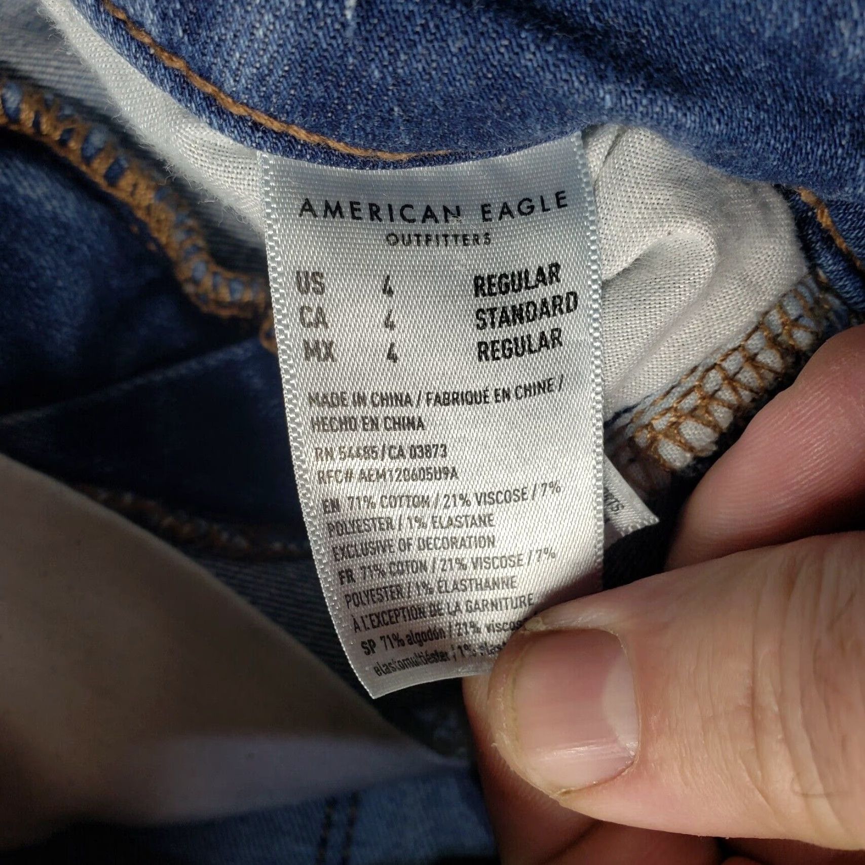 American Eagle Outfitters American Eagle Next Level Jegging Mid Rise Stretch Distressed 4 Adult Women's Size 27" / US 4 / IT 40 - 2 Thumbnail