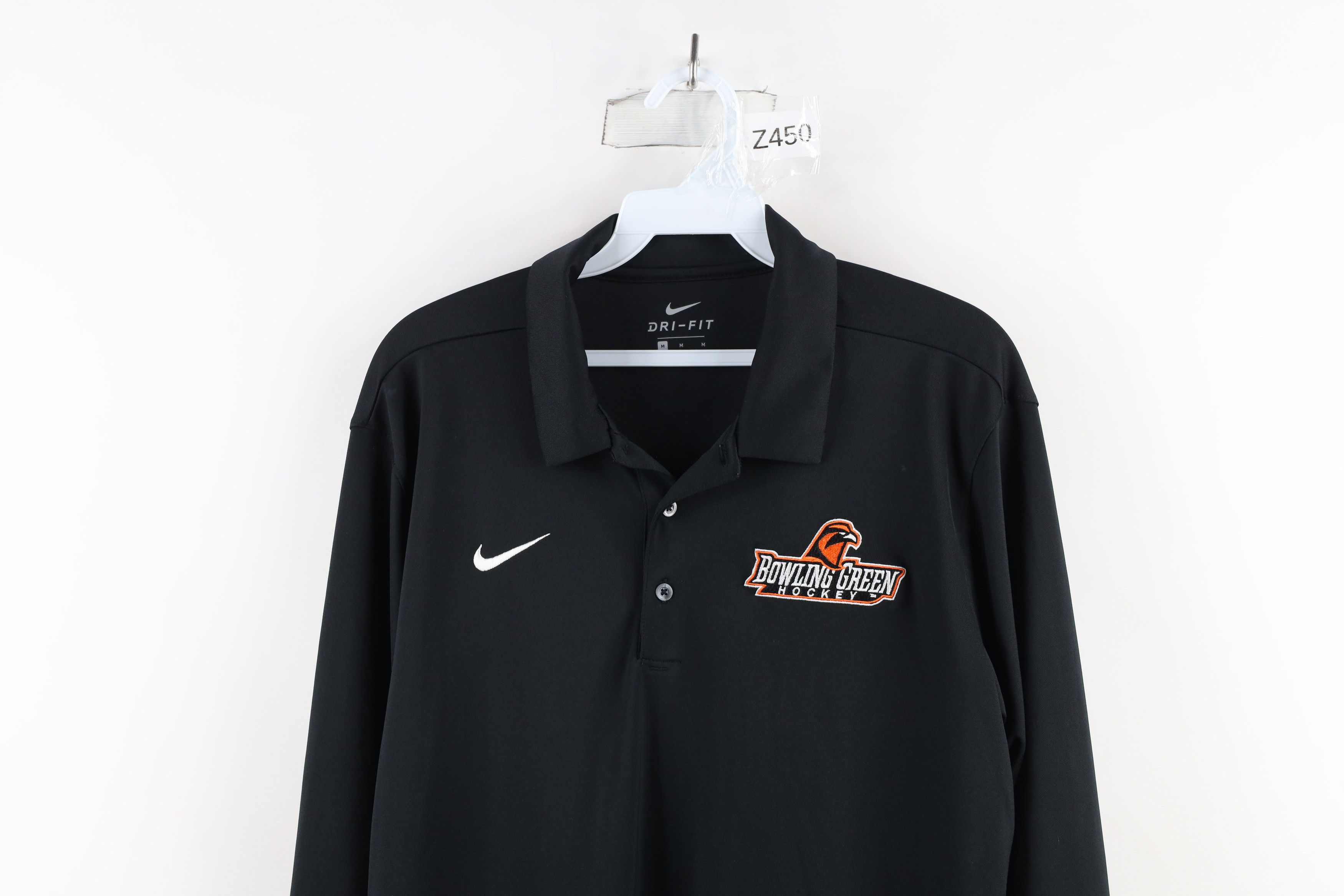 Nike × Vintage Nike Bowling Green State University Hockey Long Sleeve Polo Size US M / EU 48-50 / 2 - 2 Thumbnail