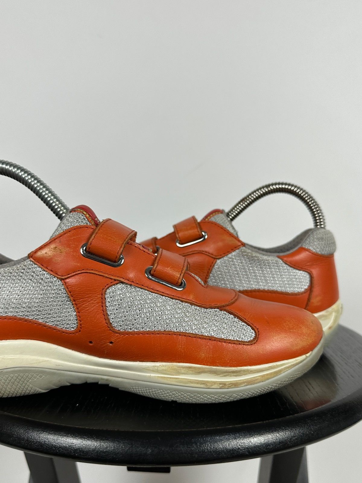 Prada Vintage Prada America’s Cup Orange Leather Sneakers Size US 5 / IT 35 - 17 Thumbnail