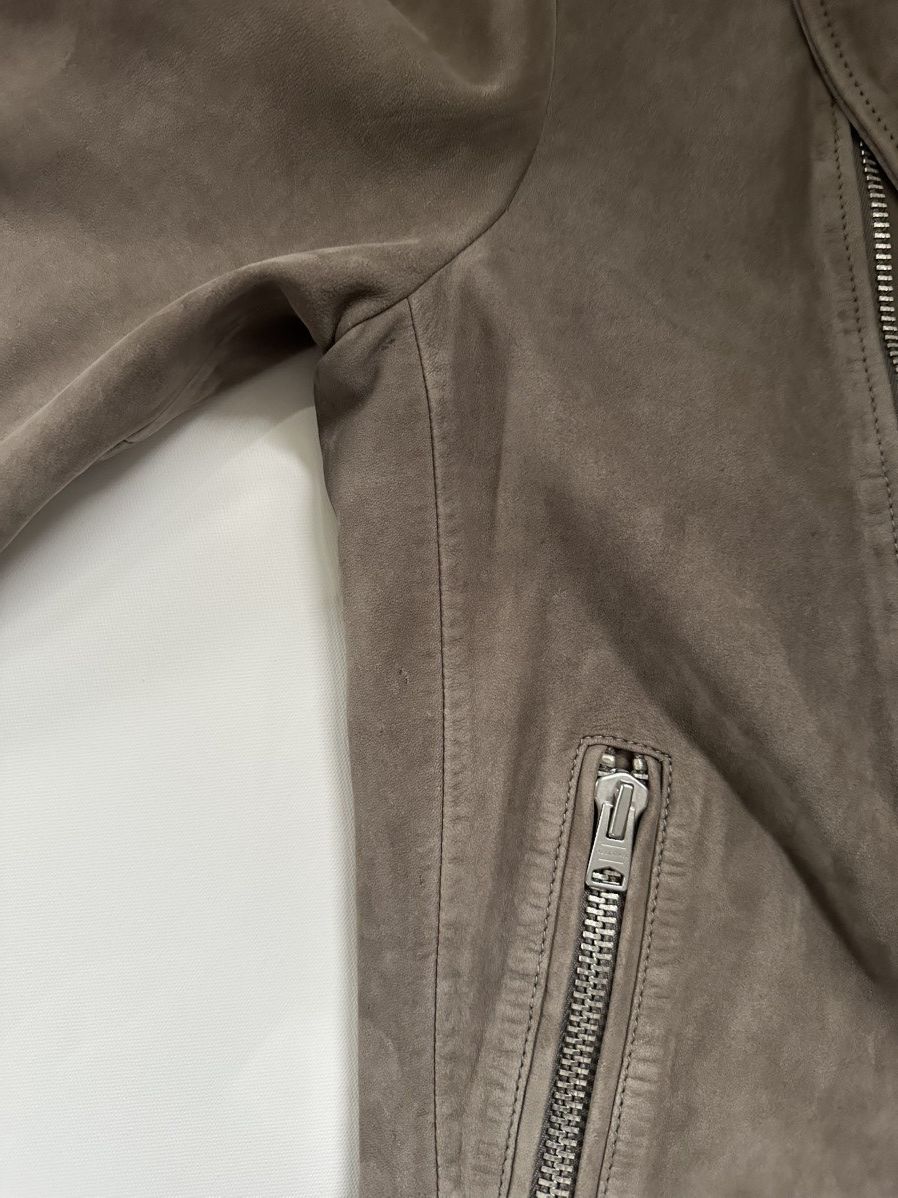 Allsaints „Ellis“ Suede Biker Jacket - Beige/Khaki - Size Medium Size US M / EU 48-50 / 2 - 4 Thumbnail