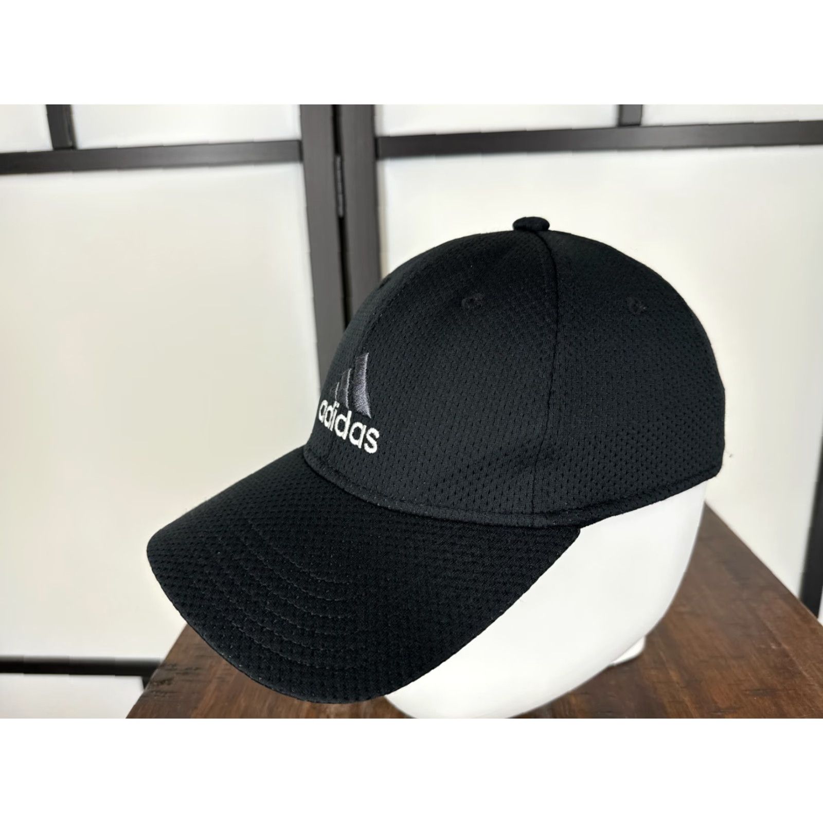 Adidas Adidas Hat Cap Fitted Adult Medium Black Polyester Embroidered A-Flex Golf Hat Cap Mens Size ONE SIZE - 3 Thumbnail